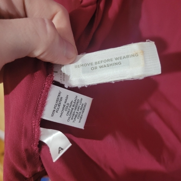 NWOT Women's Maroon Button Up Blouse Long Sleeve Size Small - Picture 5 of 11